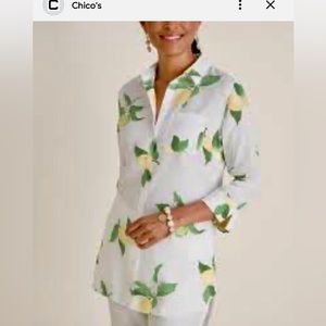 Women’s Chicos size 3 linen tunic style blouse